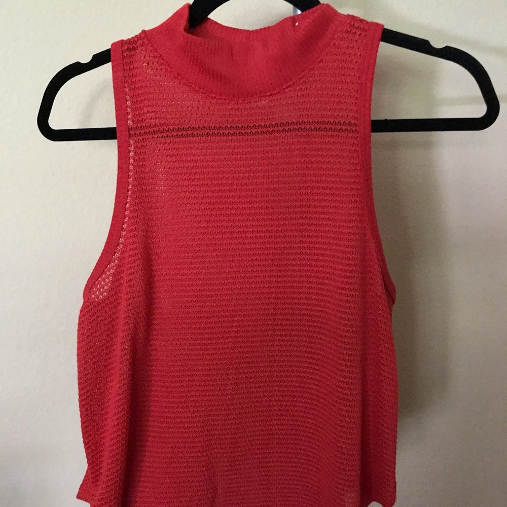 Red tank top longer in the back